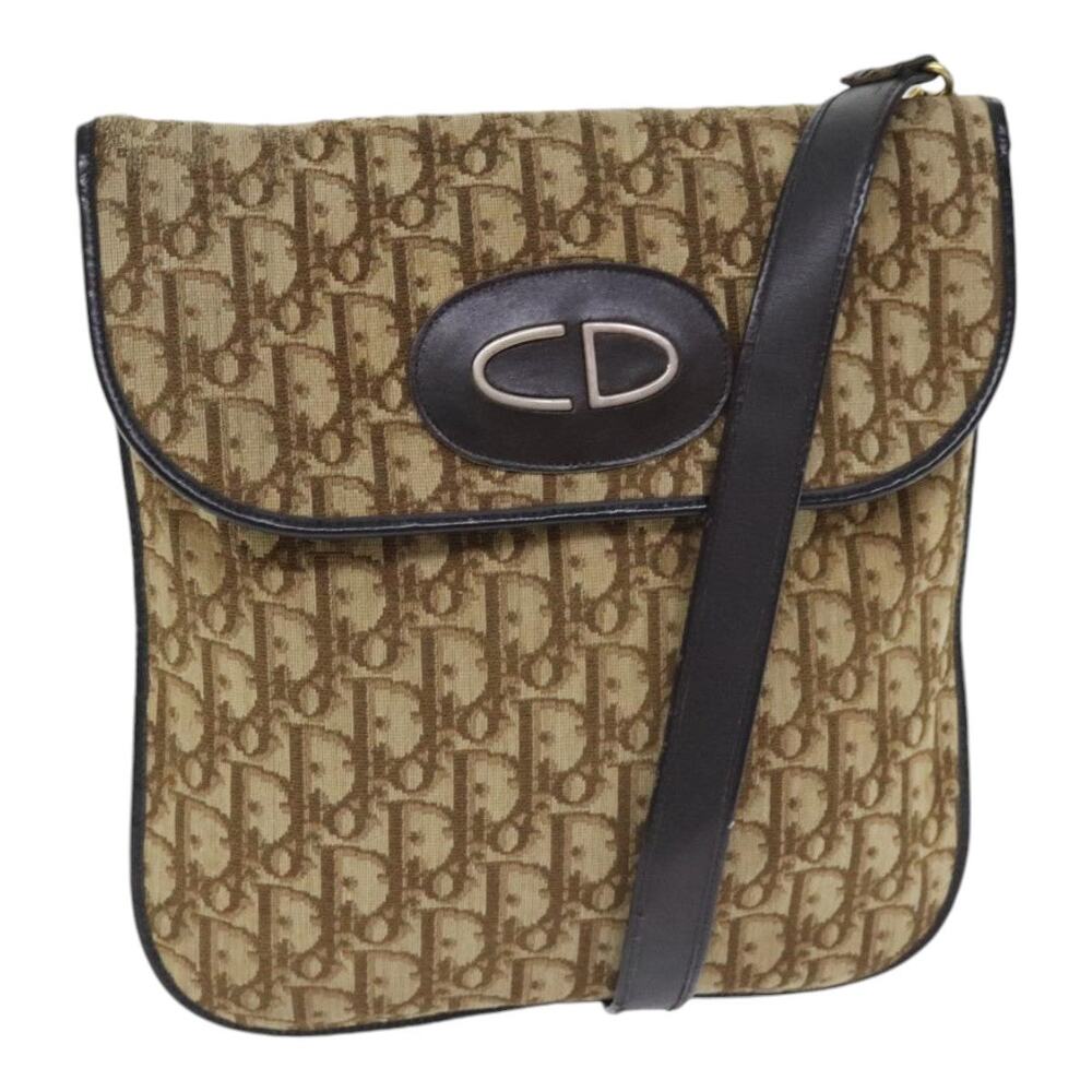 DIOR Trotter Canvas Shoulder Bag Beige